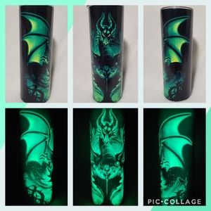 Maleficent Inspired glow in the dark tumbler